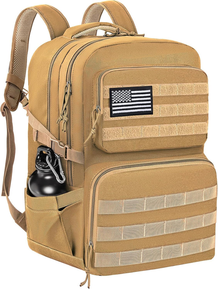 45L Military Tactical Backpack, Water-resistant Military MOLLE Assault Backpack Bag for Hunting Camping Travel Military Tactical Backpack for Men (Black)