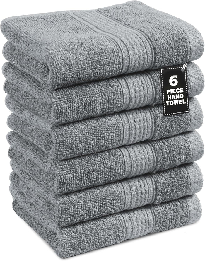 Lane Linen 100% Cotton 24 Pc Bathroom Towel Set - Ring Spun, Quick Dry, Soft & Absorbent - 2 Bath Sheets, 4 Fingertip Towels, 4 Bath, 6 Hand Towels, 8 Washcloths - Hotel Quality Towel Set - Space Grey