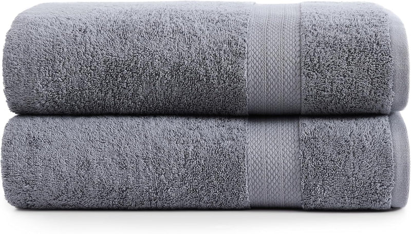 Lane Linen 100% Cotton 24 Pc Bathroom Towel Set - Ring Spun, Quick Dry, Soft & Absorbent - 2 Bath Sheets, 4 Fingertip Towels, 4 Bath, 6 Hand Towels, 8 Washcloths - Hotel Quality Towel Set - Space Grey