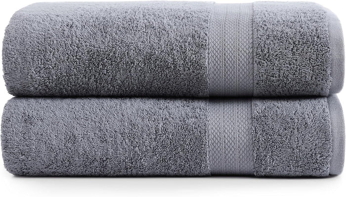 Lane Linen 100% Cotton 24 Pc Bathroom Towel Set - Ring Spun, Quick Dry, Soft & Absorbent - 2 Bath Sheets, 4 Fingertip Towels, 4 Bath, 6 Hand Towels, 8 Washcloths - Hotel Quality Towel Set - Space Grey