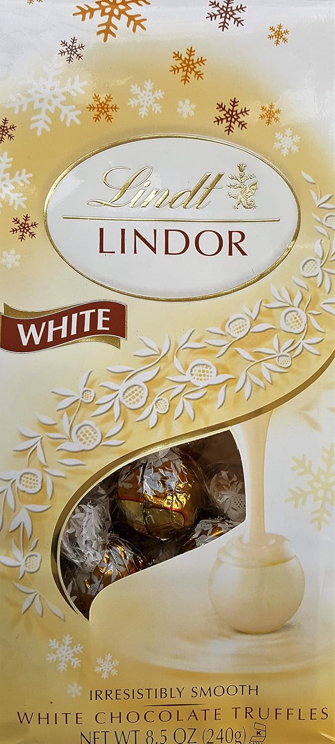 Lindt LINDOR White Chocolate Candy Truffles, White Chocolate Candy with Smooth, Melting Truffle Center, 50.8 oz., 120 Count