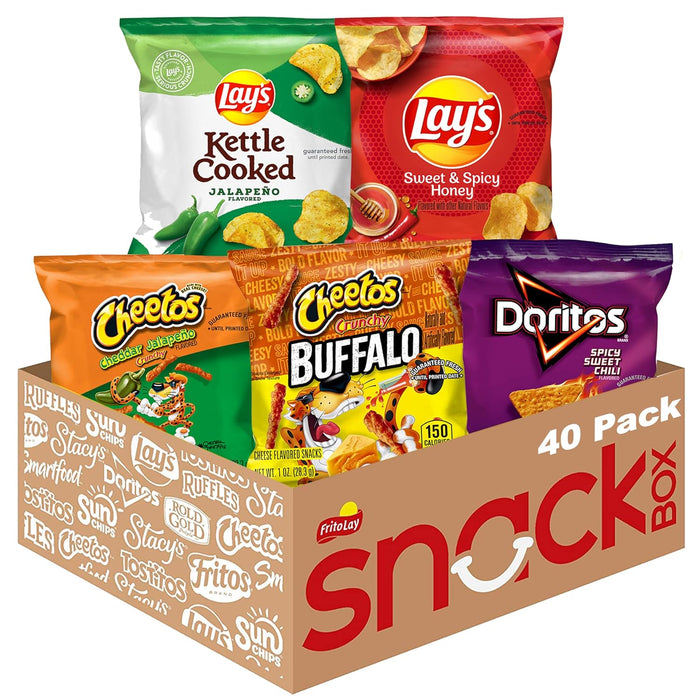 Frito-Lay Ultimate Snack Care Package, Variety Assortment of Chips, Cookies, Crackers & More, (Pack of 40)