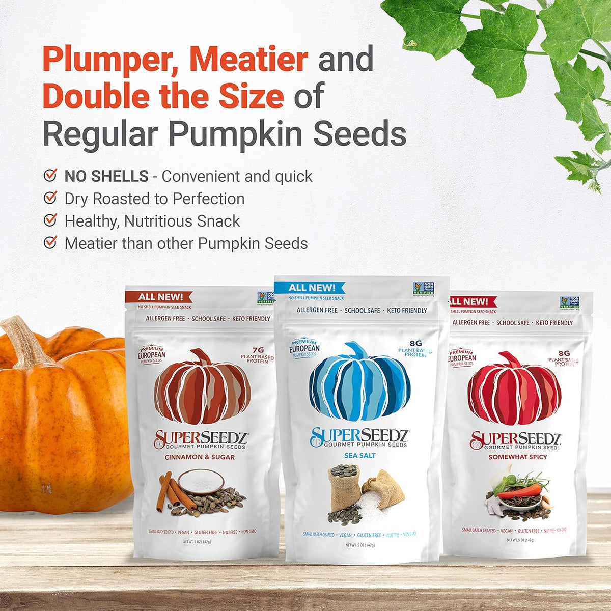 Super Seedz Seed Pumpkin Somewhat Spicy 5 Ounce - Pack of 2
