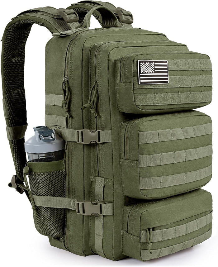 Military Tactical Backpack 50L Large Day Backpack for Men Molle Army 3 Days Assault Pack Bug Out Bag Water Resistant and Heavy Duty Hiking Treeking Rucksack - Black Camo