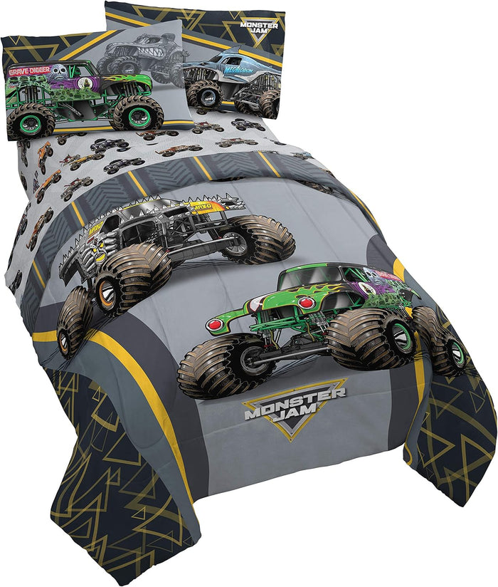 Jay Franco Marvel Spiderman Burst 4 Piece Twin Bed Set - Includes Reversible Comforter & Sheet Set - Bedding - Super Soft Fade Resistant Microfiber - (Official Marvel Product)