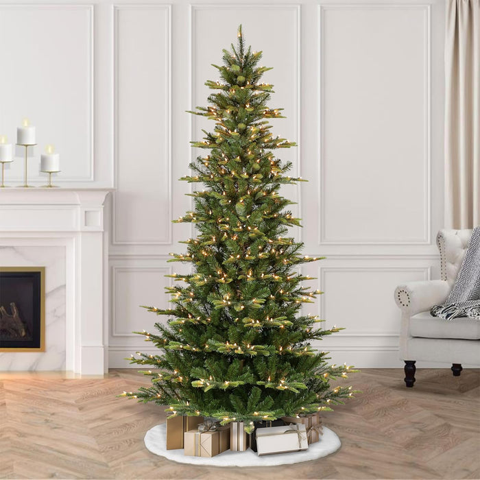 Puleo International 6.5 ft. Pre-Lit Slim Aspen Fir Artificial Christmas Tree with 350 UL-Listed Clear Lights