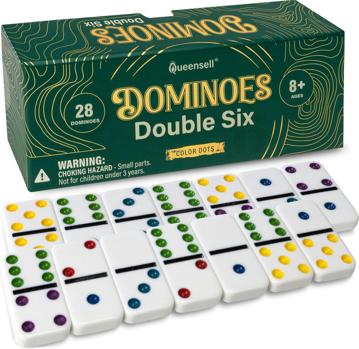 Dominos Game Double 9 - Dominos Set for Adults and Kids Ages 8 and up - Double Nine Dominoes Set, Classic Board Games - Domino Set for Family Game Nights - Double Nine Dominos Set 55 Tiles with Case