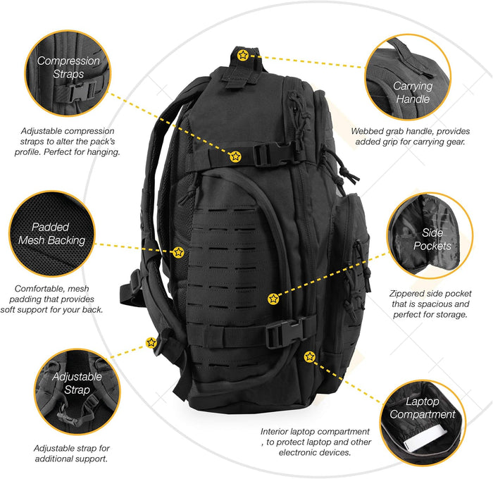 HIGHLAND TACTICAL Men's Roger, Black, 1 Size fits All