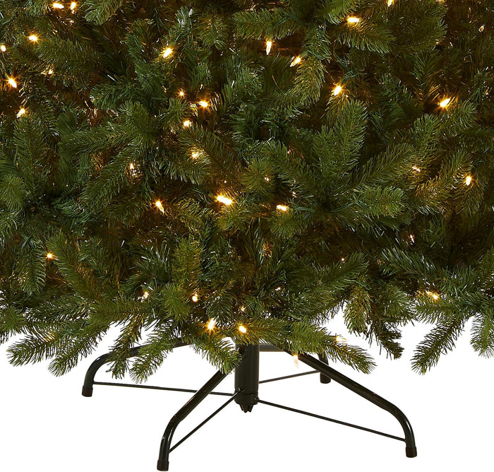 National Tree Company Pre-Lit 'Feel Real' Artificial Full Downswept Christmas Tree, Green, Douglas Fir, Dual Color LED Lights, Includes PowerConnect and Stand, 6.5 Feet