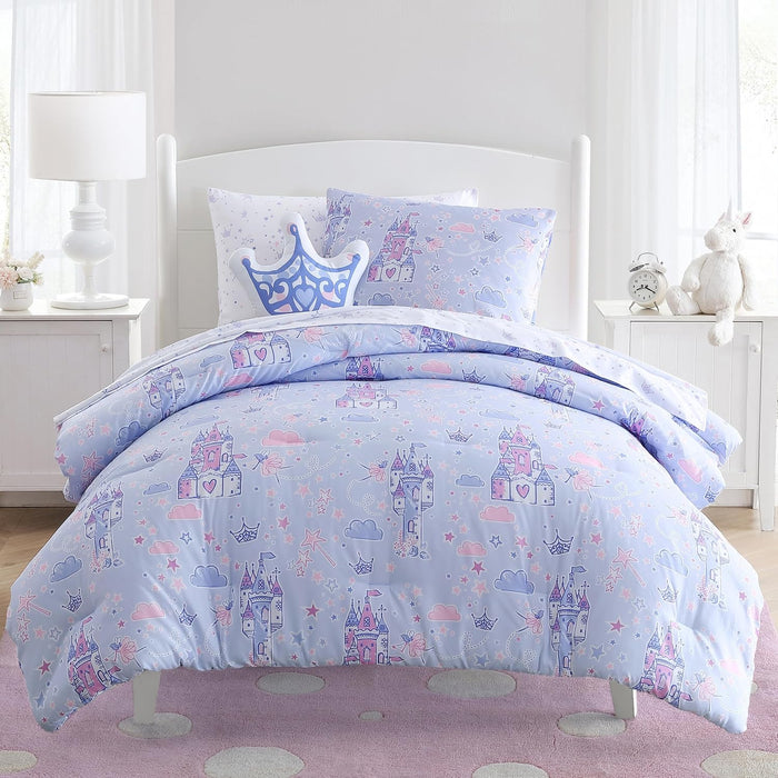 Laura Ashley - Kids Comforter Set, 100% Super Soft Toddler Bedding with Matching Sham & Bonus Decorative Pillow, Ideal Girl Room Essentials (Ballerina Divas Pink, Twin)