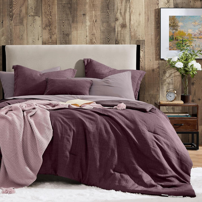 Geniospin King Comforter Set - 7 Pieces Comforter King Size, Soft Solid Bedding Set for All Season, Textured Bed in a Bag with Sheets, Pillowcases & Shams (Dark Green, 102''x90'')