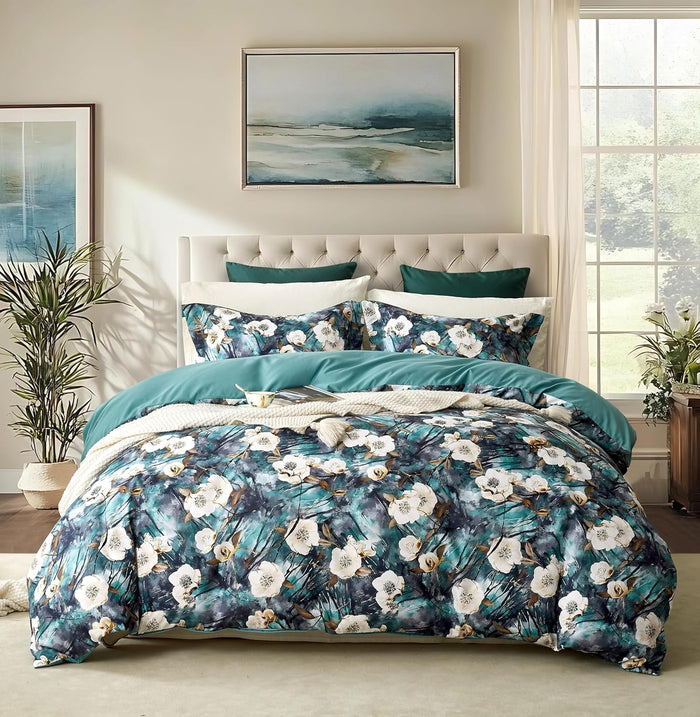Cupocupa Duvet Cover Set;Duvet Cover Full Bedding Set Fluffy Boho Duvet Cover Set Paisley Floral Bedding Collection Duvet Cover with Pillowcases
