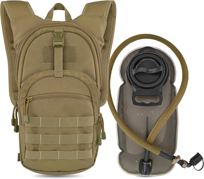 MARCHWAY Tactical Molle Hydration Pack with 2.5L TPU Water Bladder, Low-Profile Organized Military Backpack for Hiking, Cycling, Backpacking, Hunting, Running