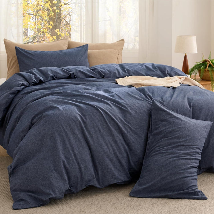 Bedsure Comforter Set Queen Size Grayish Olive Green - Cotton Fabric with Microfiber Inner Fill, Queen Comforter Set for All Seasons, 3 Pieces, 1 Comforter (90"x90") and 2 Pillow Cases (20"x26")