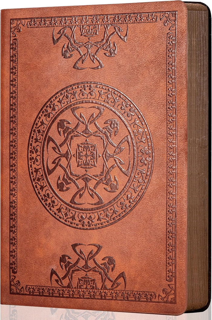 CAGIE Lined Journal for Men Soft Cover Notebook Leather Journals for Writing, 180 Lay Flat Vintage Mens Journal Personal Diary, 5.7'' X 8.3'', Black
