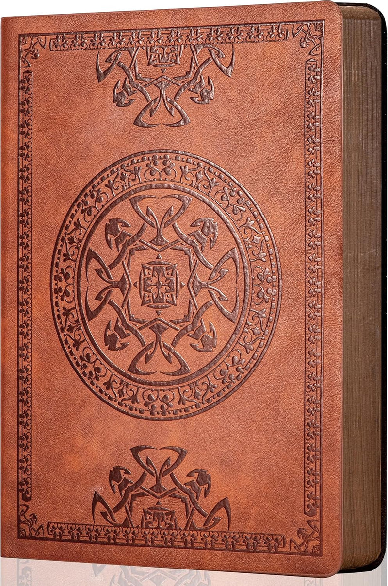 CAGIE Lined Journal for Men Soft Cover Notebook Leather Journals for Writing, 180 Lay Flat Vintage Mens Journal Personal Diary, 5.7'' X 8.3'', Black