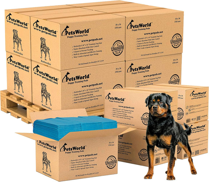 PETSWORLD Extra Large Potty Pads for Dogs, Odor Eliminating 30" x 36", 150 Count Pee Pads for Dogs, Gigantic XL Dog Pads, 5 Layer Ultra Absorbent Technology, Leak Proof Training Pads for Dogs & Cats