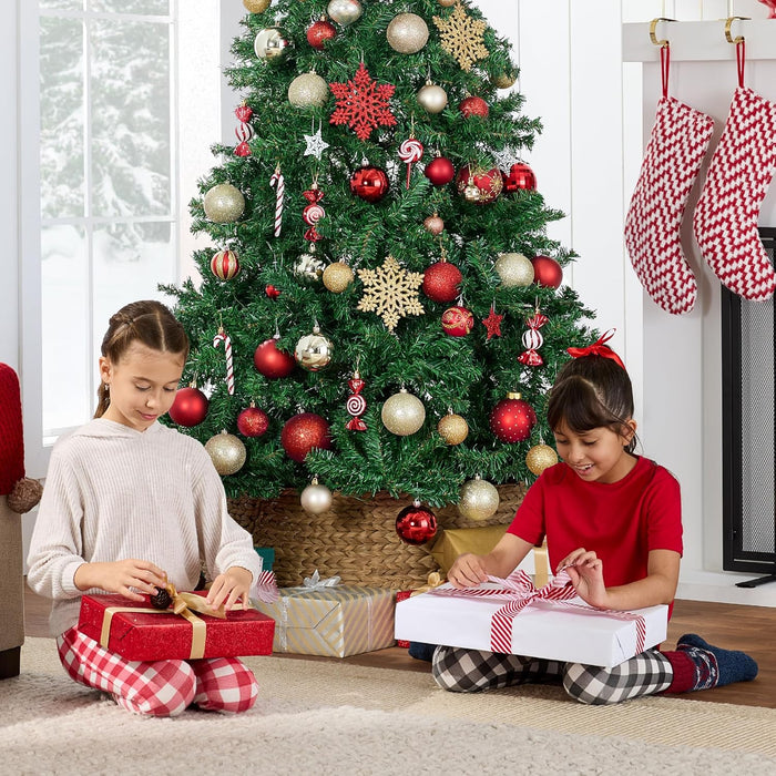 Best Choice Products Artificial Christmas Tree, 6ft Premium Unlit Hinged Design, Dense Branches Realistic Holiday Décor w/Easy Assembly, Base