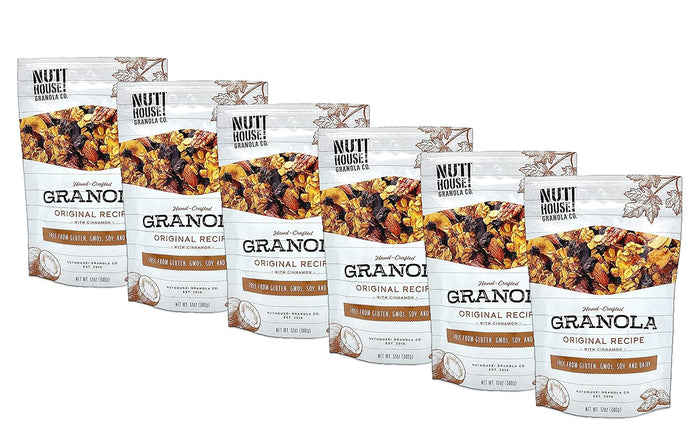 NutHouse! Granola Company - Premium Original Recipe Granola | Certified Gluten-Free, Non-GMO, Kosher | Vegan, Soy-Free | 12 oz. Bag (3-Pack)