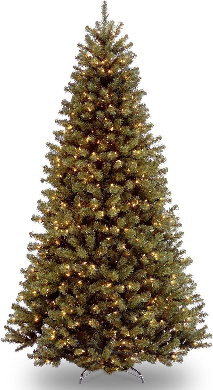 National Tree Company Pre-Lit Artificial Full Christmas Tree, Green, North Valley Spruce, White Lights, Includes Stand, 4.5 Feet