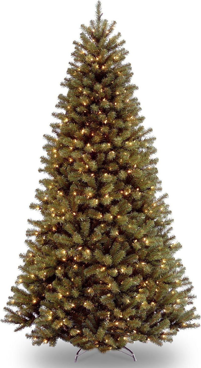 National Tree Company Pre-Lit Artificial Full Christmas Tree, Green, North Valley Spruce, White Lights, Includes Stand, 4.5 Feet