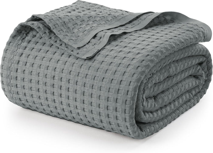 Utopia Bedding Khaki 100% Cotton Waffle Blanket 300 GSM [King - 90x108 Inch] Soft Lightweight Breathable Bed Blanket for All Season