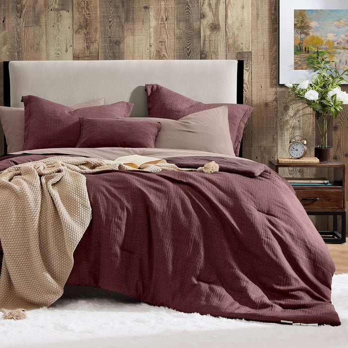 Geniospin California King Comforter Set - 7 Pieces Comforter King Size, Soft Solid Bedding Set for All Season, Textured Bed in a Bag with Sheets, Pillowcases & Shams (Dark Green,108''x92'')