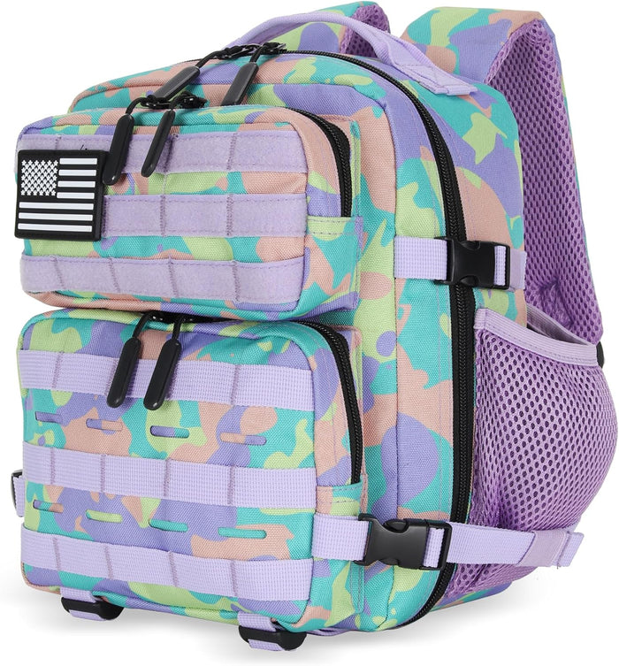 9L Mini Tactical Backpack 9L Assault Pack 9L Tactical Backpack Hiking Fitness Backpack(Rainbow Tie-Dye)