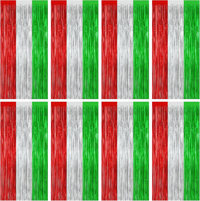 2 Pack Backdrop Curtains, 3.28 Feet x 7.05 Feet Sky Blue Tinsel Backdrop, Metallic Fringe Curtains Foil Tinsel Party Streamer, Winter Backdrop Happy Birthday Party Supplies