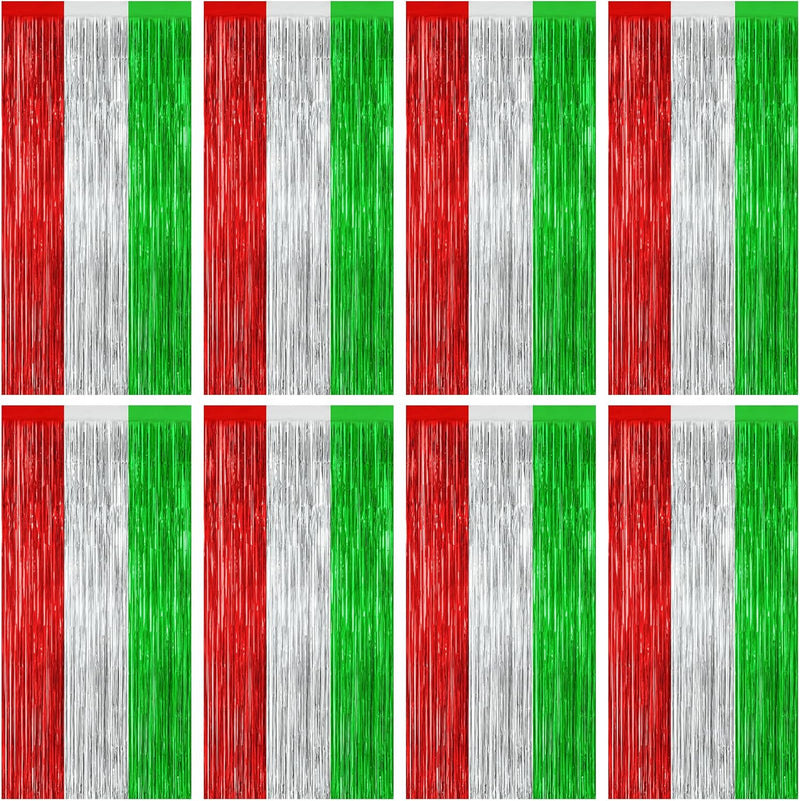 2 Pack Backdrop Curtains, 3.28 Feet x 7.05 Feet Sky Blue Tinsel Backdrop, Metallic Fringe Curtains Foil Tinsel Party Streamer, Winter Backdrop Happy Birthday Party Supplies