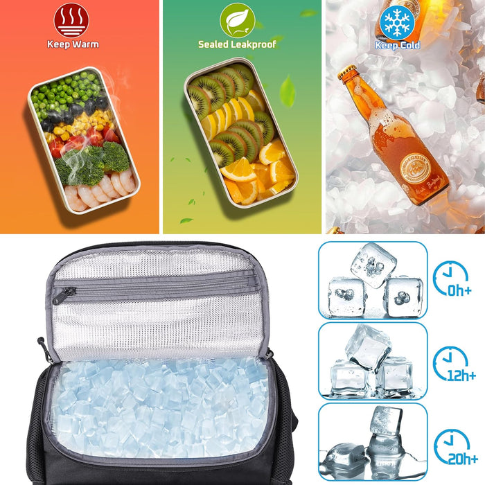 Lunch Box Backpack for Men, Tactical Cooler Backpack with Laptop Compartment Leakproof RFID Lunchbox Bag for Work