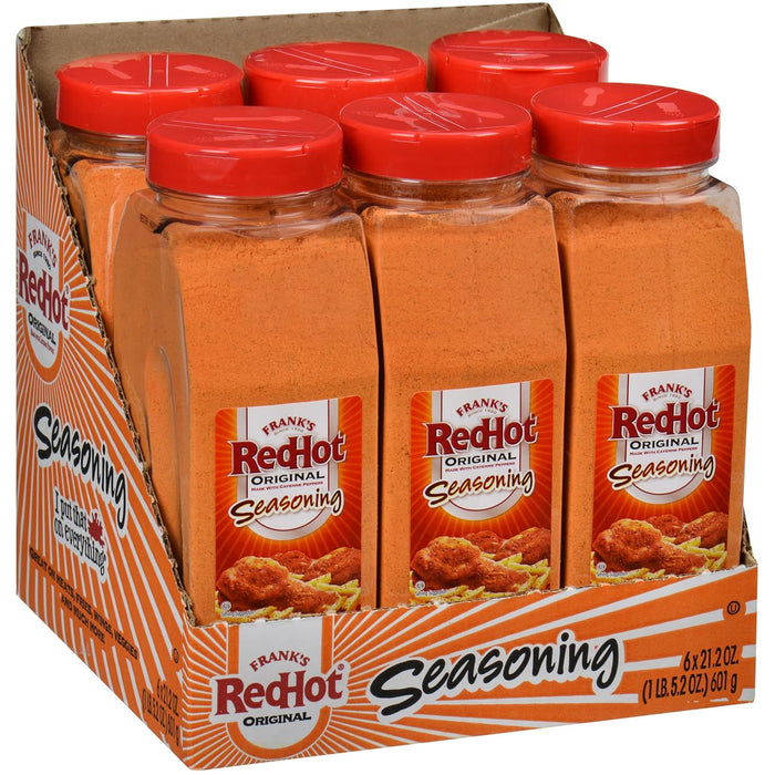 Frank's RedHot Original Seasoning, 21.2 oz - One 21.2 Ounce Container of Hot Sauce Seasoning Blend of Savory Garlic and Spicy Cayenne Pepper, Perfect for Dry-Rubs