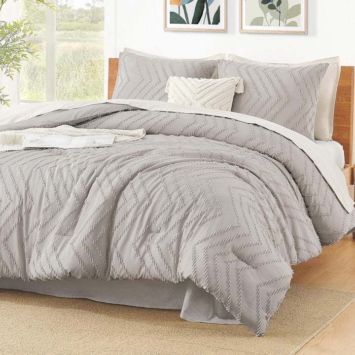 Litanika King Size Comforter Set Dark Emerald Green, 3 Pieces Lightweight Fluffy Comforter King Size Boho Tufted Comforter Bed Set Gift Choice