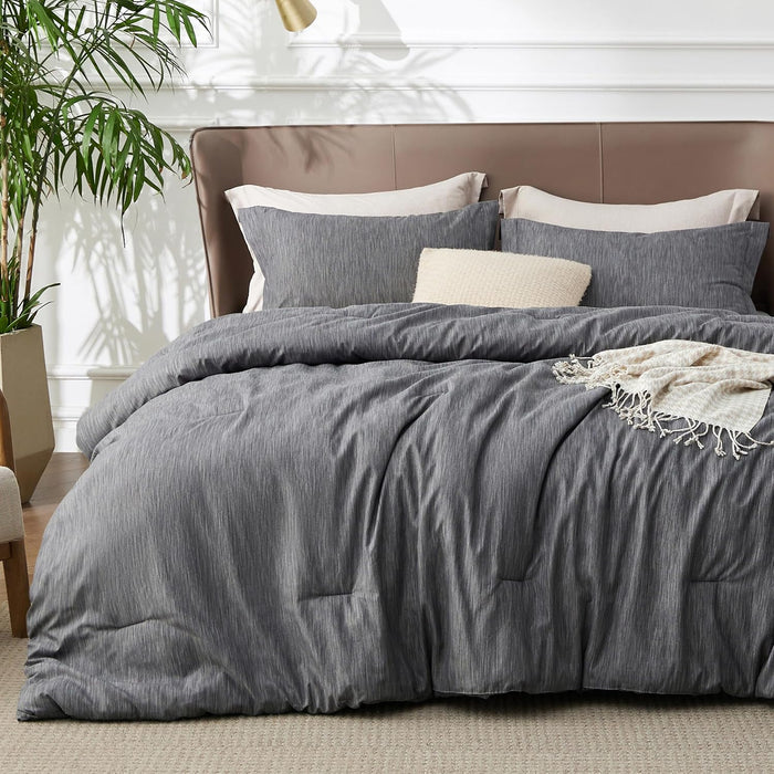 Bedsure Queen Comforter Set - Beige Soft Bedding for All Seasons, Cationic Dyed Bed Set, 3 Pieces, 1 Queen Size Comforter (90"x90") and 2 Pillow Shams (20"x26"+2")