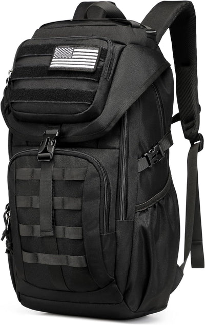 Wotony Tactical Assault Pack Backpack Molle Military Backpack Outdoor Hiking Camping Rucksack Waterproof backpack for men (Black, 25L)