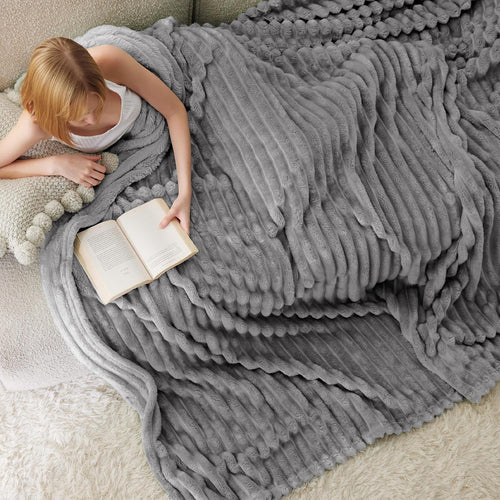 Bedsure GentleSoft King Size Blanket for Bed - Cozy Soft Blankets for Women, Cute Large Bedding Fleece Throws for Girls, Off White, 108x90 Inches