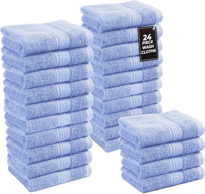 Lane Linen 100% Cotton 24 Pc Bathroom Towel Set - Ring Spun, Quick Dry, Soft & Absorbent - 2 Bath Sheets, 4 Fingertip Towels, 4 Bath, 6 Hand Towels, 8 Washcloths - Hotel Quality Towel Set - Space Grey