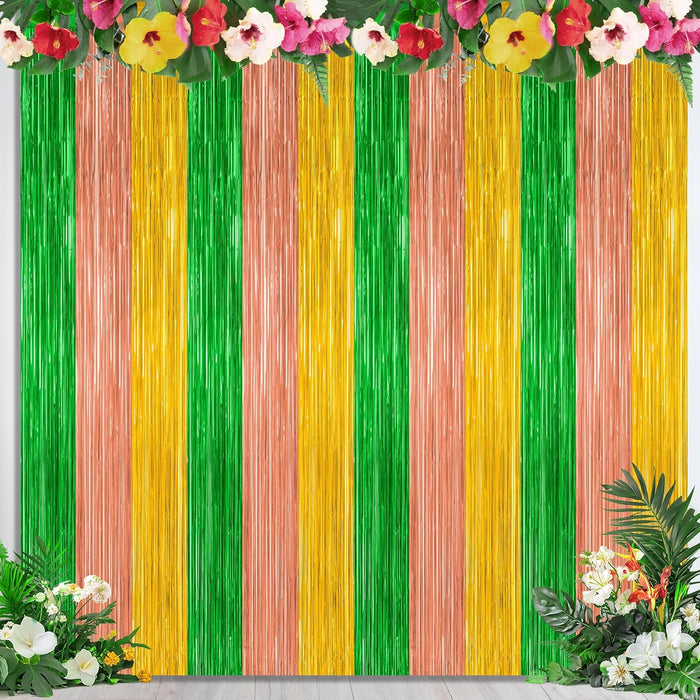 2 Pack Backdrop Curtains, 3.28 Feet x 7.05 Feet Sky Blue Tinsel Backdrop, Metallic Fringe Curtains Foil Tinsel Party Streamer, Winter Backdrop Happy Birthday Party Supplies