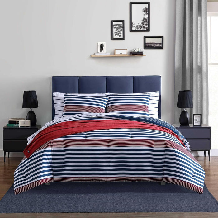 Nautica - Twin/Twin XL Comforter Set, Soft Brushed Bedding with a Relaxed Feel for Year-Round Use, 2 Piece Bed Set with Matching Pillowcase (Heathered Block Grey)