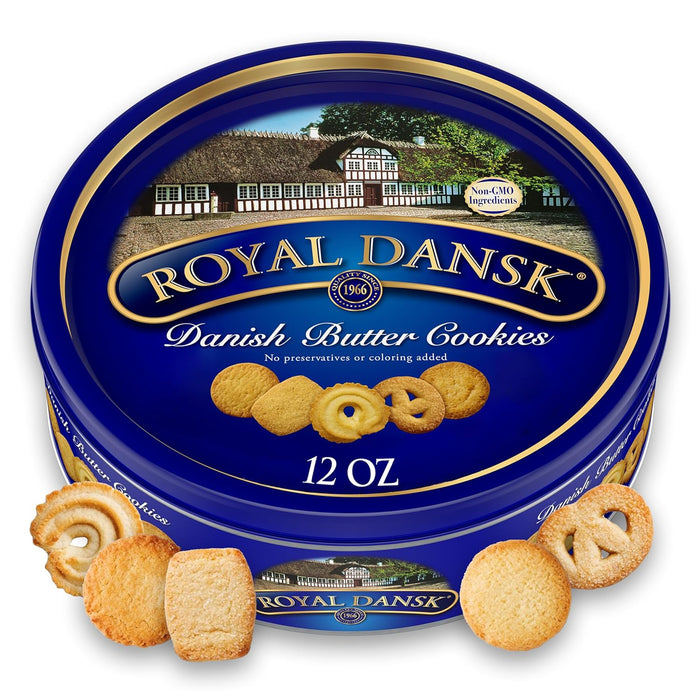 Royal Dansk Danish Butter Cookies, original Assortment in 24oz Tin