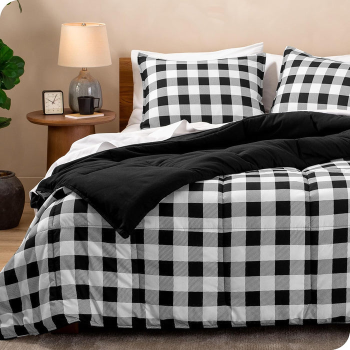 Bare Home Comforter Set - Queen Size - Ultra-Soft - Goose Down Alternative - Premium 1800 Series - All Season Warmth (Queen, Dark Blue)
