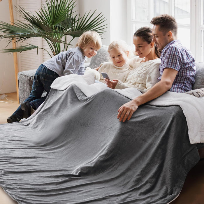Bedsure GentleSoft Sherpa Fleece Throw Blanket for Couch - Thick and Warm Christmas Blanket for Winter, Soft Fuzzy Plush Throw Gifts for Women and Men, Grey, 50x60 Inches