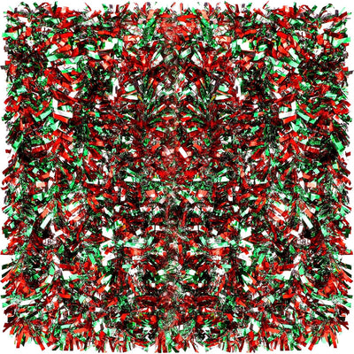 Dingion 59 Feet Christmas Tinsel Garland Metallic Twist Ornaments Hanging Glitter Xmas Garland for Christmas Tree Indoor Outdoor Decoration Party Supplies(Silver, Red, Green)