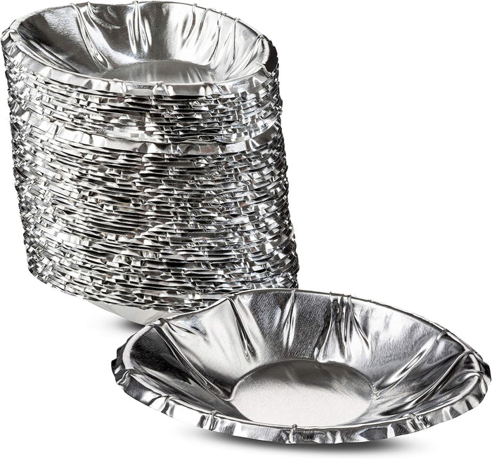 MT Products Aluminum Foil Clam Shells - Disposable Pie Tins for Serving - Pack of 50