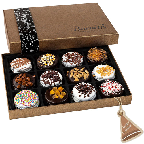 Barnetts Happy Birthday Gifts Chocolate Cookies Basket for Women, Prime for Mom, Wife, Aunt, Grandma, Niece, Daughter, Sister, Best Friend
