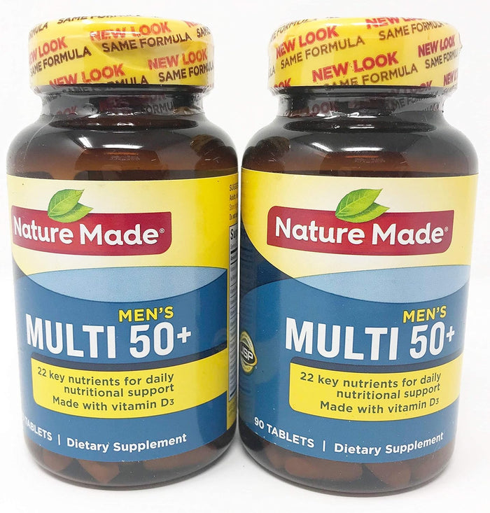 Nature Made Multivitamin for Men Over 50, Mens Multivitamins 50 Plus, Daily Nutritional Support, Nature Made Multi Vitamins, 90 Tablets, 90 Day Supply