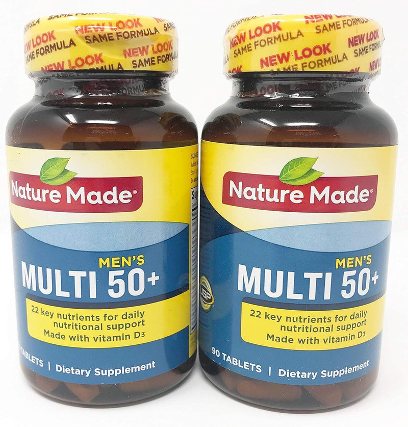 Nature Made Multivitamin for Men Over 50, Mens Multivitamins 50 Plus, Daily Nutritional Support, Nature Made Multi Vitamins, 90 Tablets, 90 Day Supply