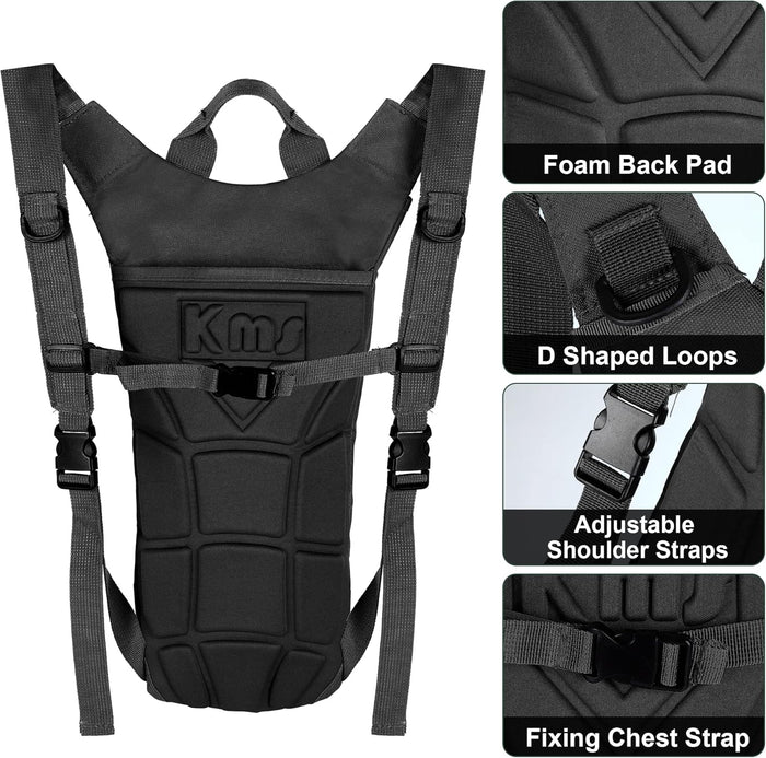 Tactical Rave Hydration Backpack with 3L Water Bladder for Men, Small Water Backpack for Hiking