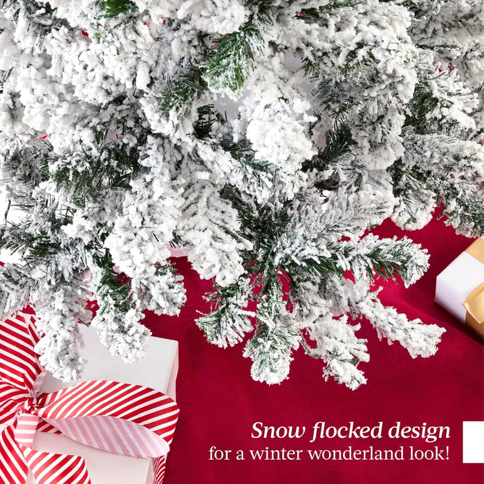 Best Choice Products Artificial Christmas Tree, 6ft Unlit Snow Flocked Design Pine Tree, Full Appearance Snowy w/Easy Assembly, Metal Stand