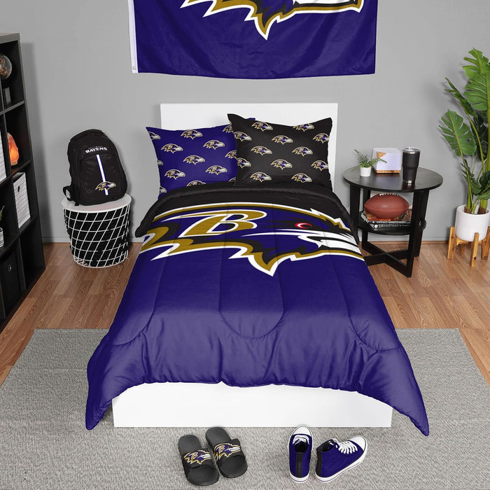 FOCO Unisex-Adult NFL Team Logo Bed in a Bag Comforter Bedding 3-Piece Set